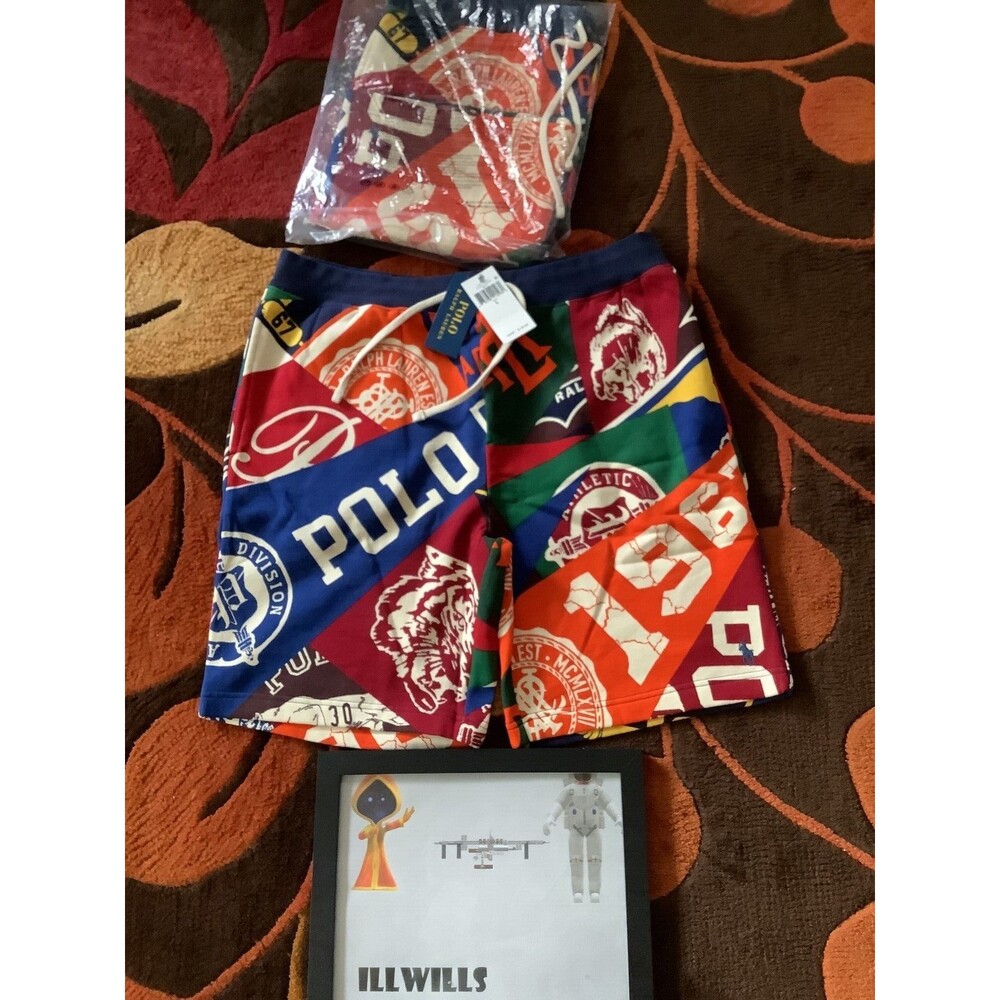 Brand New Polo Ralph Lauren Men's Multi Fleece Shorts Size L